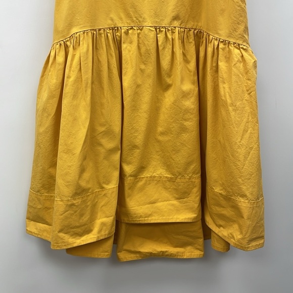 English Factory Poplin Tiered Drop Waist Sleeveless Swing Dress Yellow Small - Picture 4 of 8